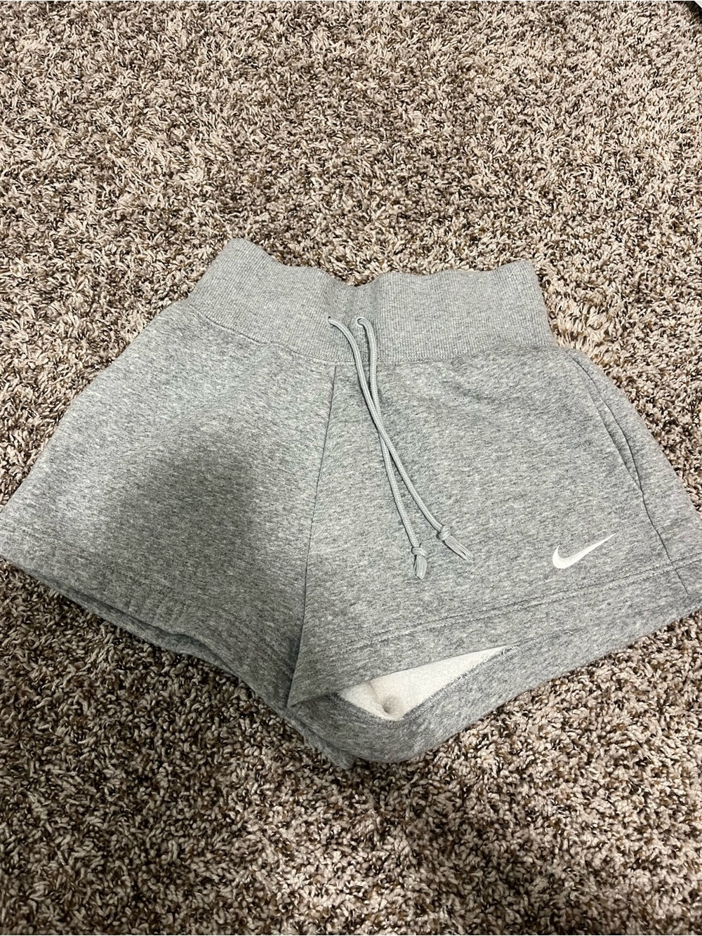 Nike Women's Light Gray Drawstring Athletic Shorts